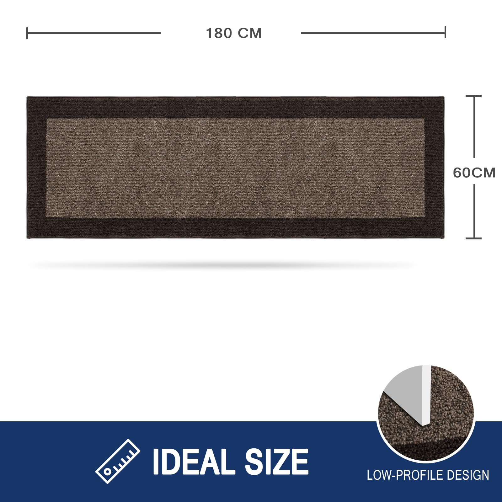 FCSDETAIL Dirt Trapper Indoor Door Mat 60 x 180 cm, Non-slip Entrance Rug - Image 2