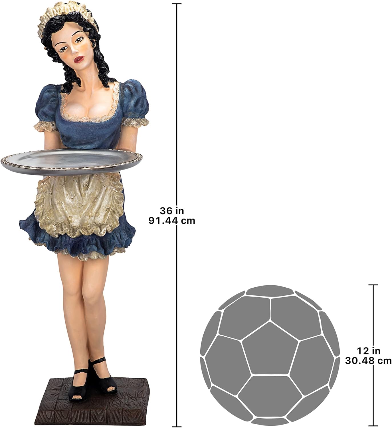 Design Toscano Genevieve the Buxom French Maid Pedestal Sculptural Table,Full Color( "Silver vase with flower not included”). : Home & Kitchen