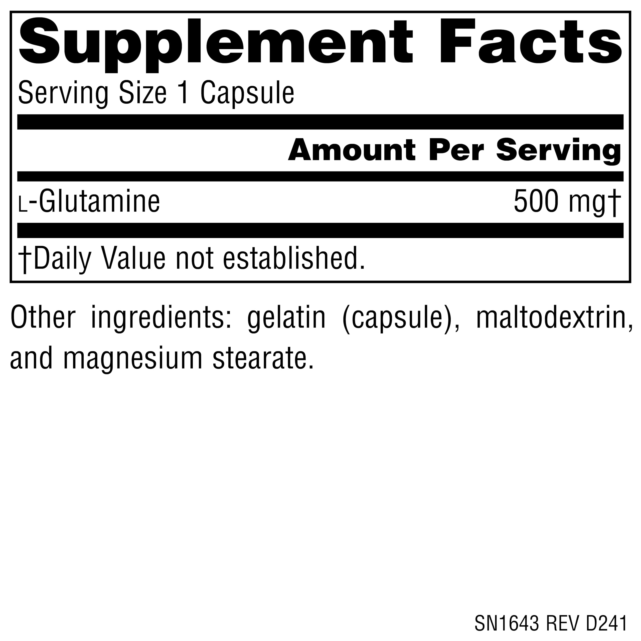 Source Naturals L-Glutamine, Free Form, 500 mg - 50 Capsules — Amazon image 2