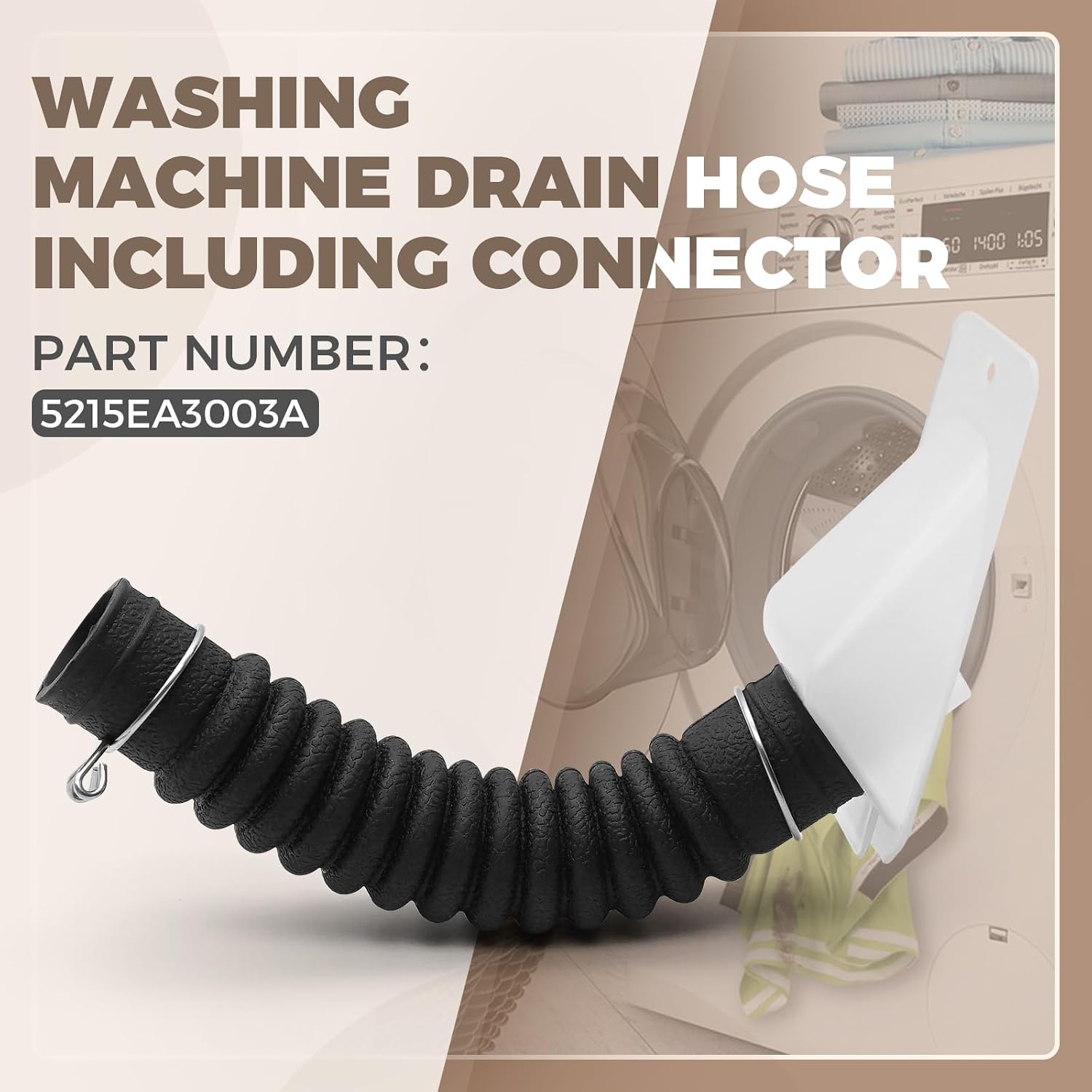 Washer Drain Hose Assembly 5215EA3003A for LG Washer, Washing Machine Drain Hose including Connector