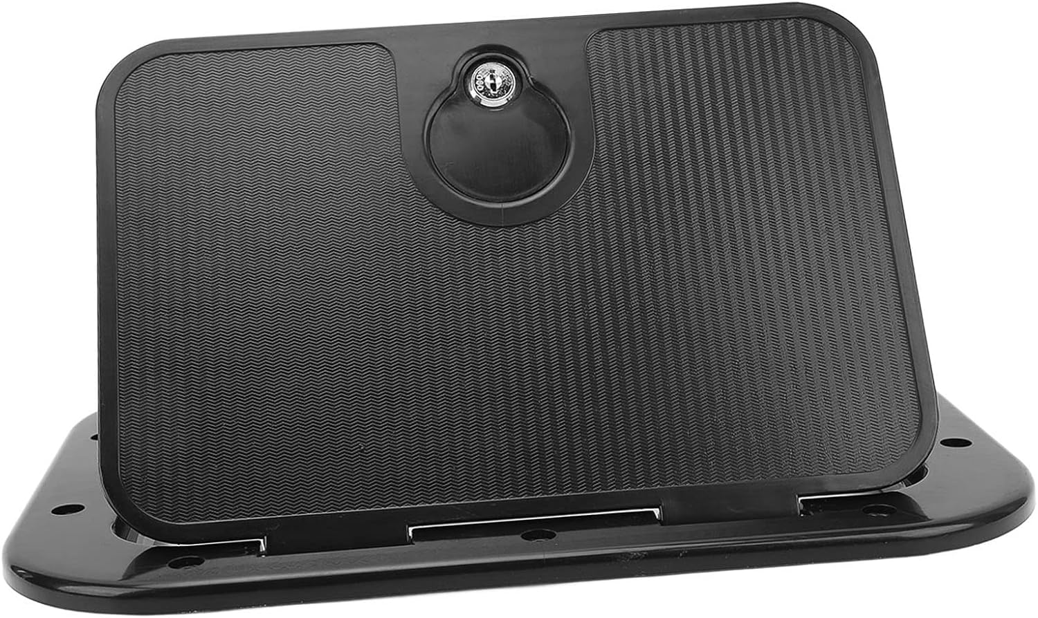 RV Compartment Door, W278 L378mm Impact Proof 90° Opening Angle Boat Deck Hatch for Trailer for Camper (Black)