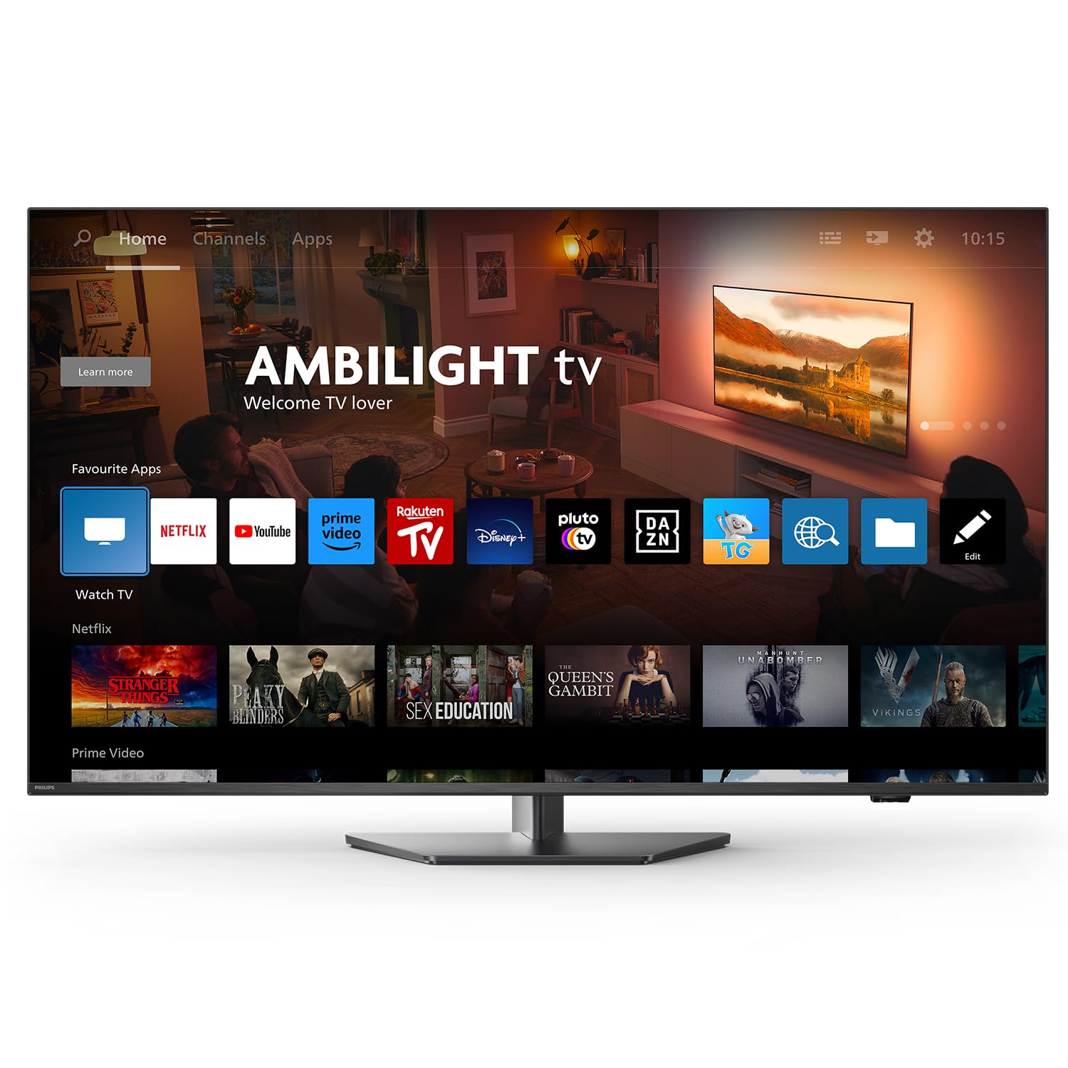 Philips Ambilight 55PUS8909 Smart TV LED 4K - Écran 55 Pouces avec Plate-Forme Pixel Precise Ultra HD Titan OS et Son Dolby Atmos, Fonctionne avec l’Assistant Vocal Alexa et Google - Gris Anthracite