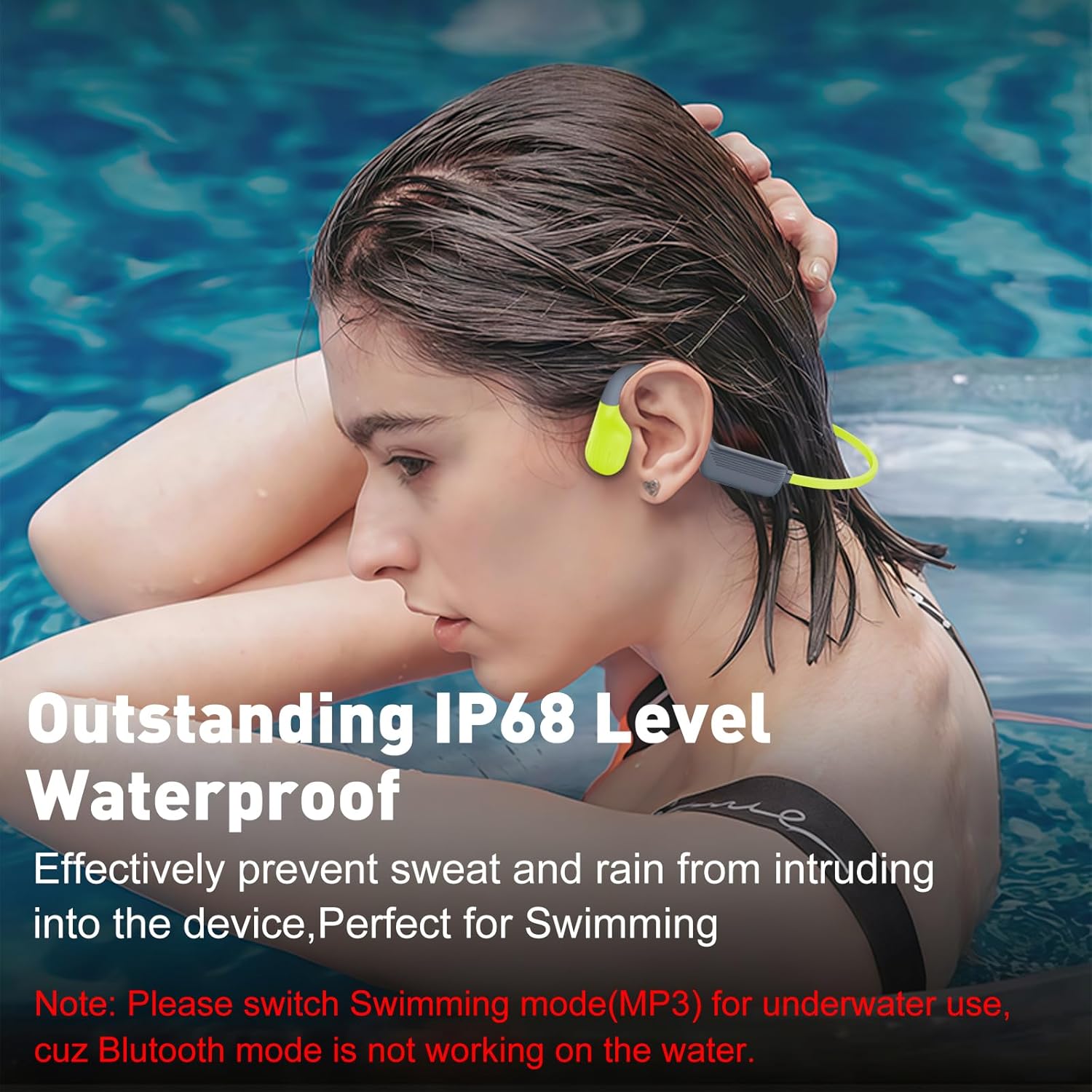 Fanisic 2026 Latest Swimming Headphones/Earbuds, Bluetooth 6.0 & MP3 with 32GB Memory IPX8 Waterproof Bone Conduction Headphones, Underwater Open Ear Headphones Secure Fit for Surfing Cycling Running
