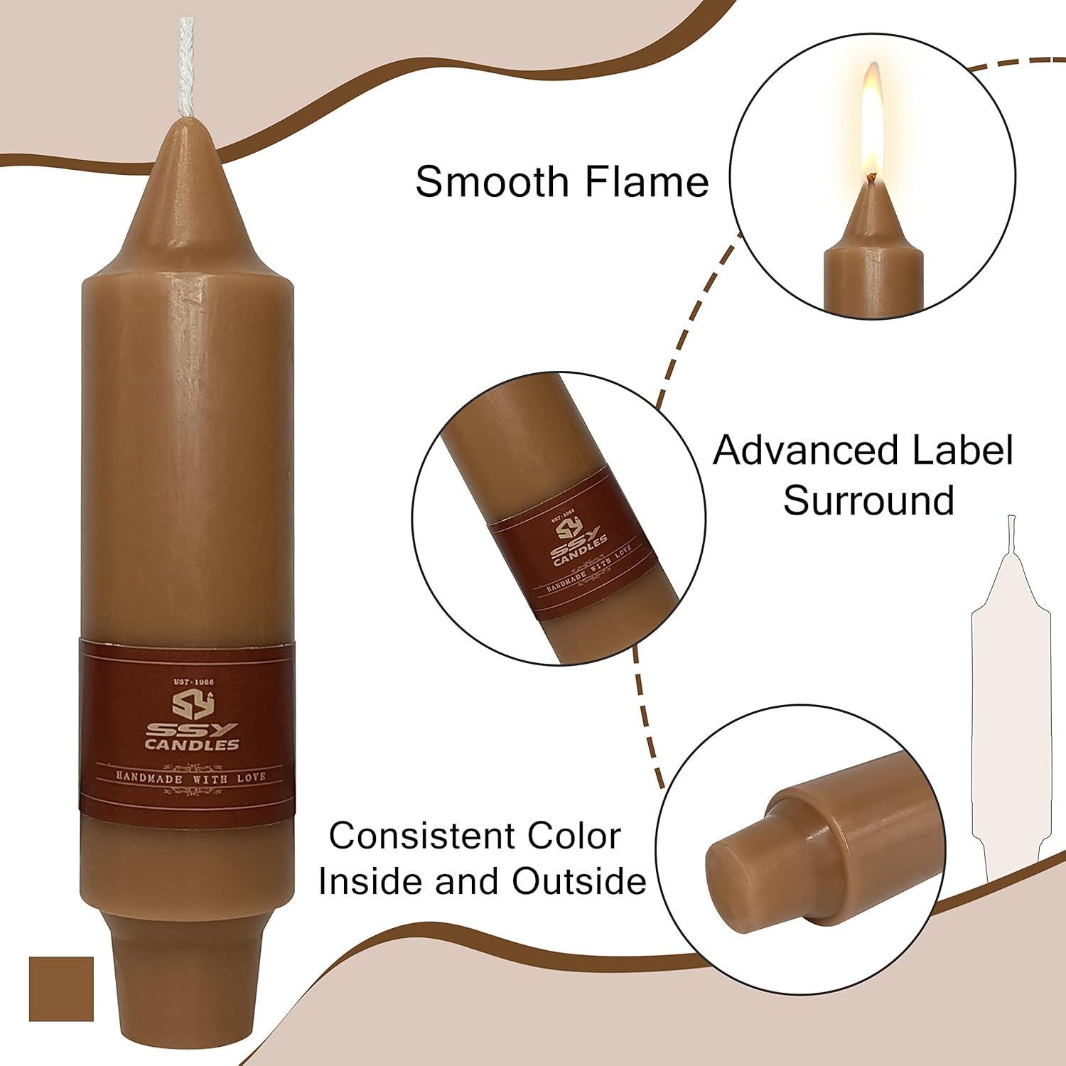 Unscented Taper Candles Light Green Candles 8 PCS Small Candlesticks for Dinner Household Wedding Party Home Décor Candles