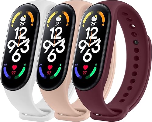 Miniatura 1 de Oumida Bandas de repuesto de silicona para Xiaomi Mi Band 7 paquete de 3 correas ajustables para mujeres y hombres pulseras suaves para MI Band 7