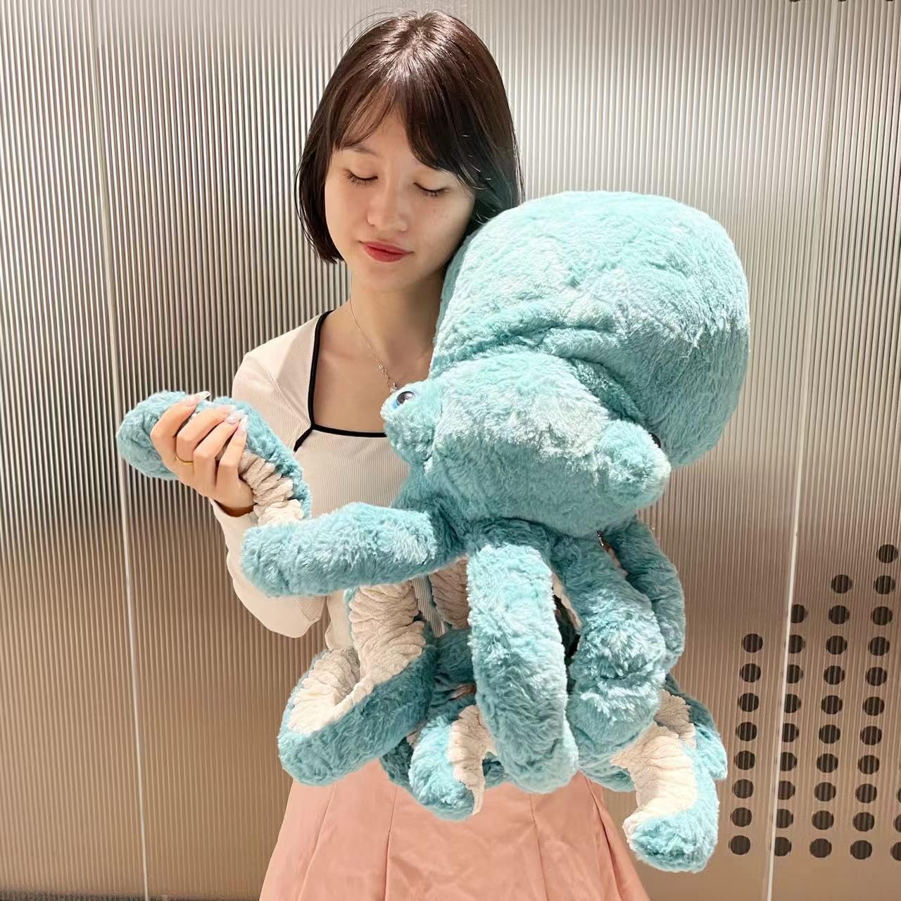 AIRROAD Giant Stuffed Animal Blue Octopus,Lovely Stuffed Animal Extra Large Blue Octopus Plush 36 Inches Long,Super Soft Touch, Release The Pressure of Work and Life, for Kids and Adults.