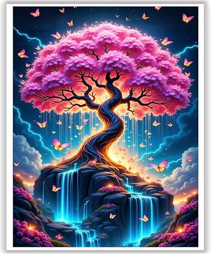 Miniatura 8 de HITO Paquete de 6 pinturas por números para adultos, kit de pintura por números para adultos, flores, fácil de pintar por números, perfecto para