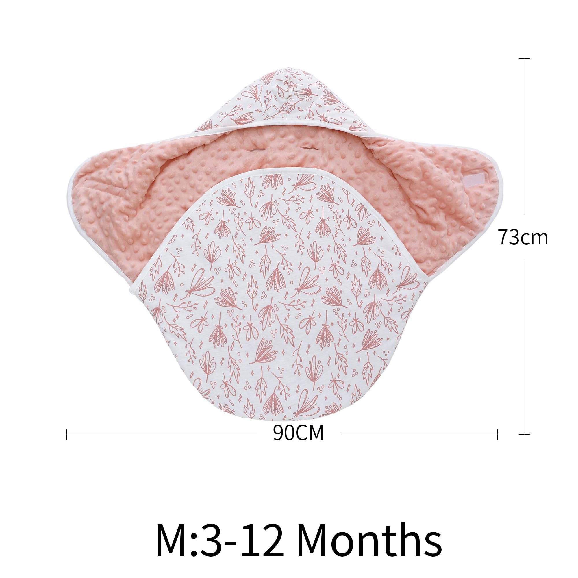 Einschlagdecke Babyschale für Buggy Universal Fußsack Babydecke Baumwolle Baby Pucksack für Kinderwagen Autositz 3-12 Monate (Pflanze M (3-12M))