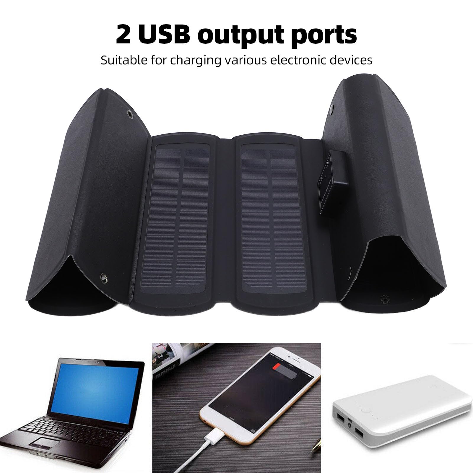 Pannello Solare Monocristallino 32W Caricatore USB di Salvataggio Energetico per Dispositivi Elettronici, per gli Appassionati di Stile di Verde