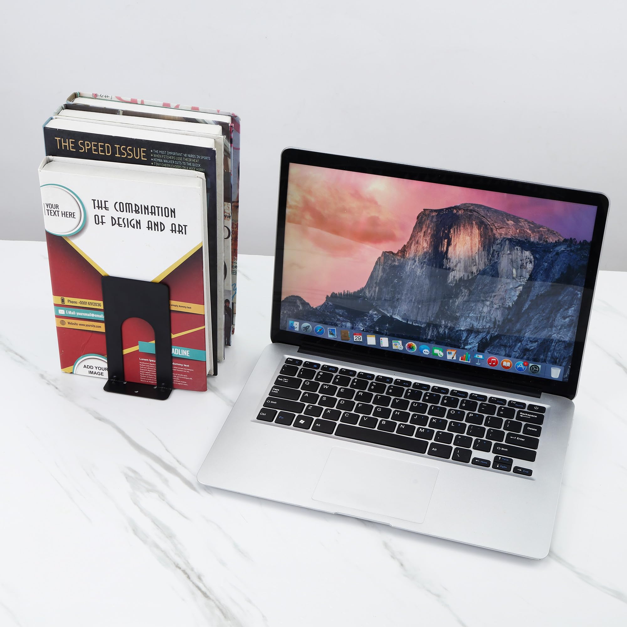 6 Paare Buchstütze,Buchstützen,Bücherhalter,Buchstützen, Metall,Book Holder, Geeignet für Schule, Bibliothek, Haus, Büro, rutschfestes Bücherregal (Schwarz/12 Stück)