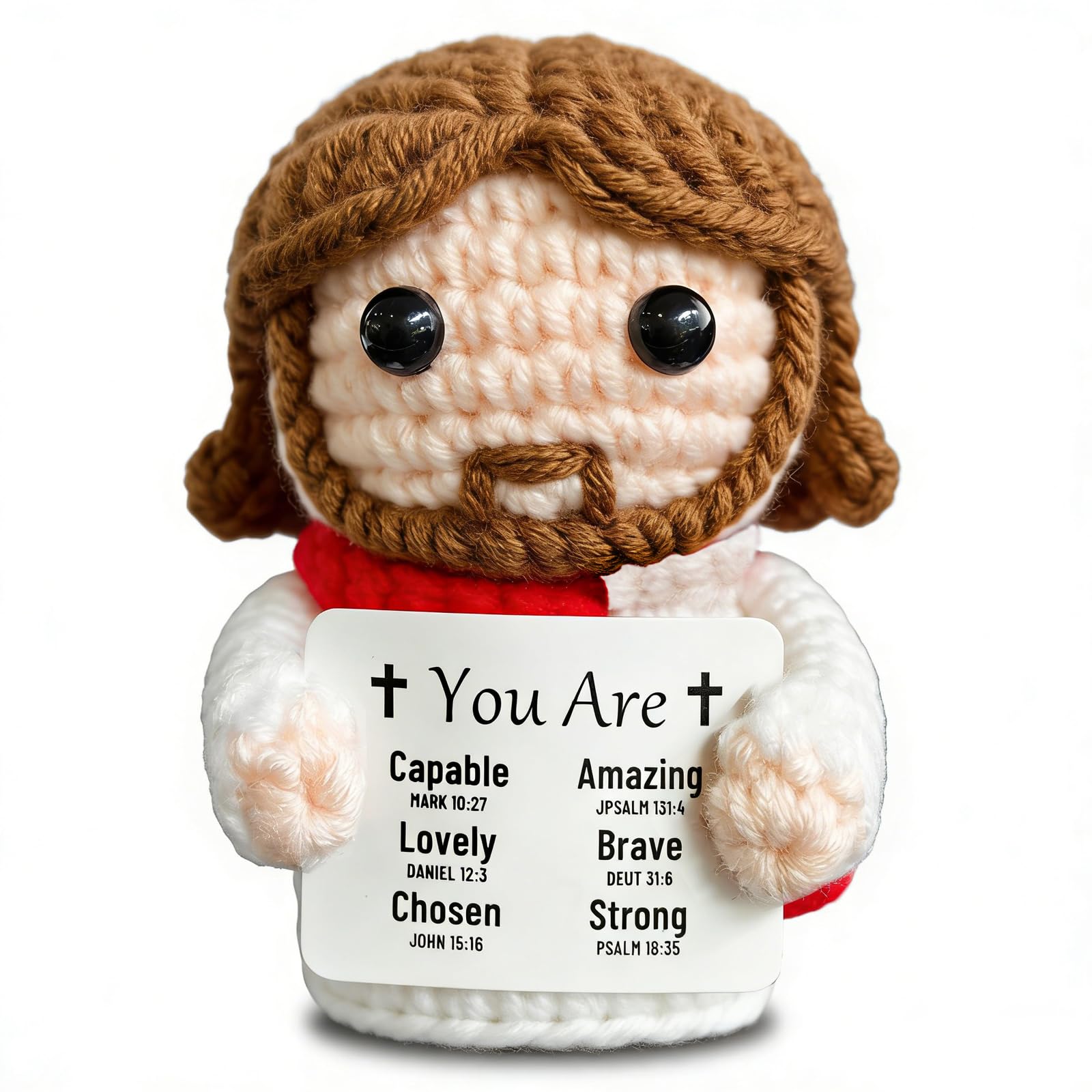 Positive Crochet Jesus, Emotional Support Christian Gifts for Women Teens, Religious Gifts for Women Men, Stocking Stuffers for Women