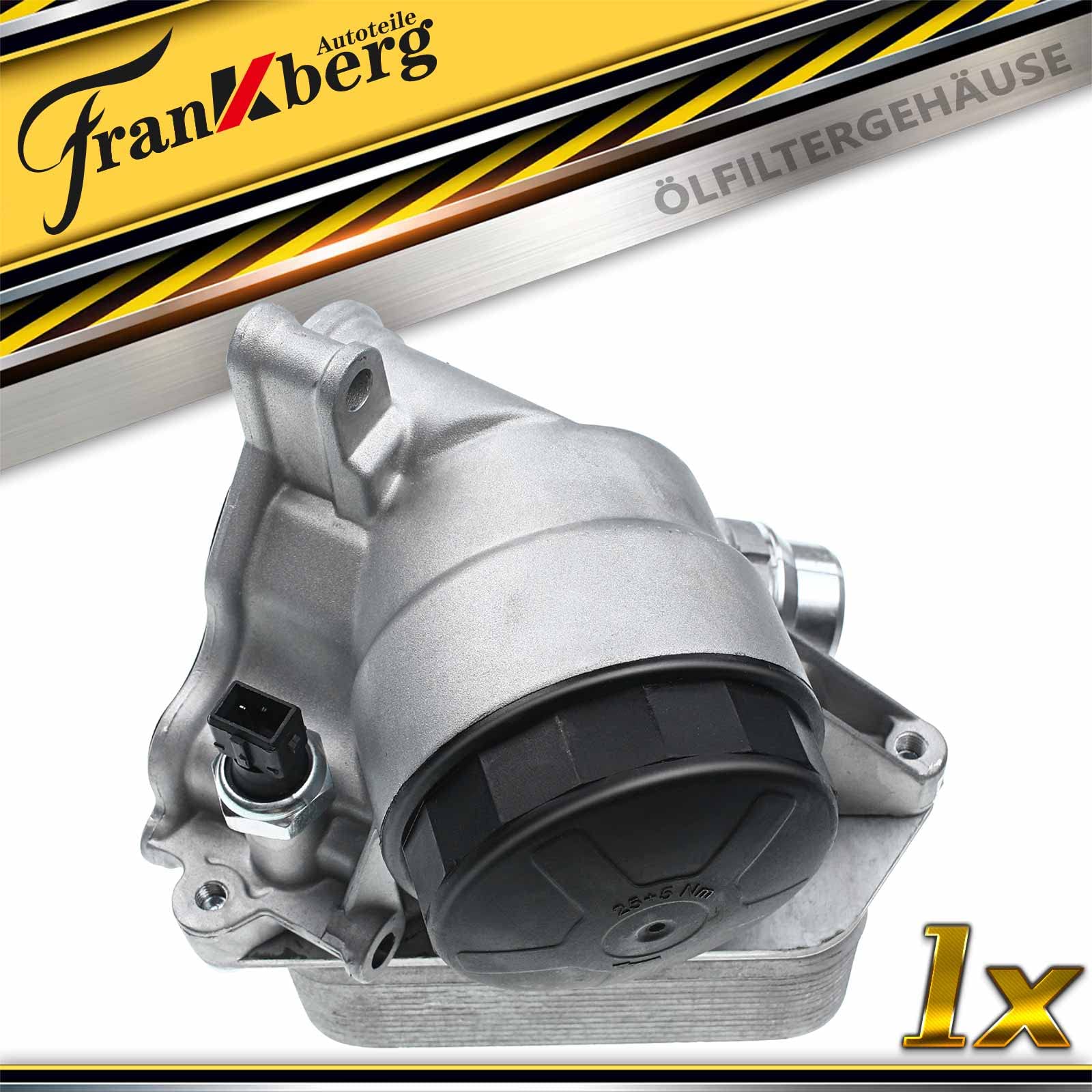 Frankberg Carcasa del filtro de aceite con enfriador de aceite 11428683206 | Compatible con: Serie 3 Touring E91, X1 E84, Serie 6 Coupé F13, X6 E71 E72, Serie 7 F01 F02 F03 F04, Serie 1 E81