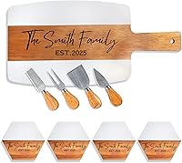 TRAYFY Personalized Engraved Charcuterie Board Set - Custom Wedding, Anniversary, Housewarming Gift for Couples, Brides, Moms