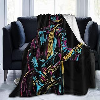 VINISATH Franela Manta para Cama Sofá Silla,Cantante de música Tocando la Guitarra Resumen Dibujado a Mano,Cálida,Cómoda Y Duradera 127x150cm