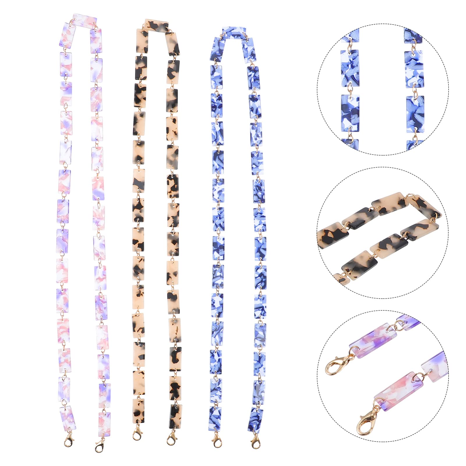 GALPADA 6stücke Acryl Brillenkette Blau Und Leopard-design Multifunktionale Lanyards Für Brillen Und Masken Langlebig Und Stilvoll Perfektes Zubehör Für Damen Und Herren