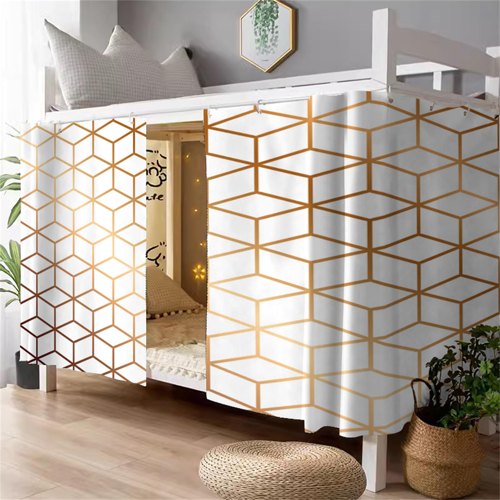 Treer Cortina de Cama Litera, Cortina Opaca para Cama para Dormitorio de Estudiantes Cortina de Sombra Antipolvo Protección de Privacidad para Litera Dormitorio de Cama (1.15x2M,Osos