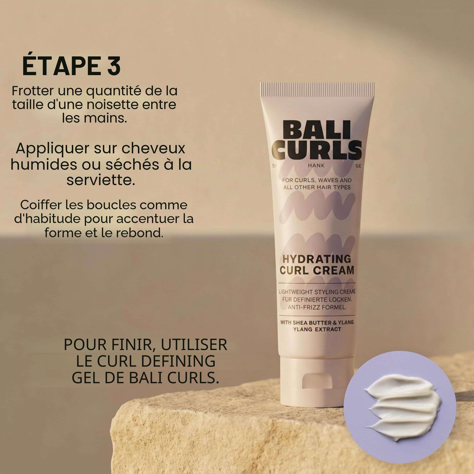 BALI CURLS Curl Travel Kit de 5 – Tailles de voyage pour des boucles définies et saines – Shampoing, après-shampoing, crème curl, gel de finition et mousse – Kit d'entretien compact pour les voyages