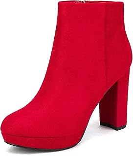 womens red ankle boot