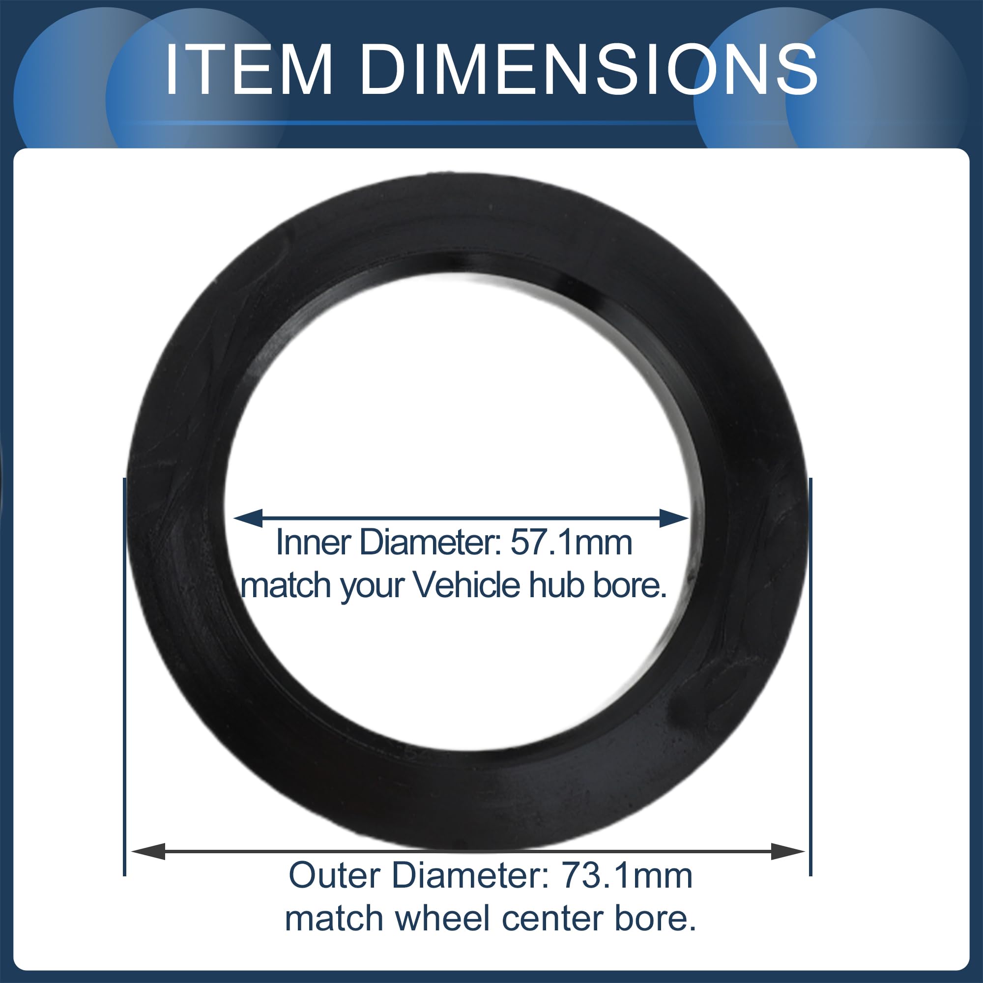 4 Bagues Centriques Moyeu Roue INFINAUTO - OD 75.1mm / ID 57.1mm, Alliage Aluminium | Anti-Vibration Pour Voiture