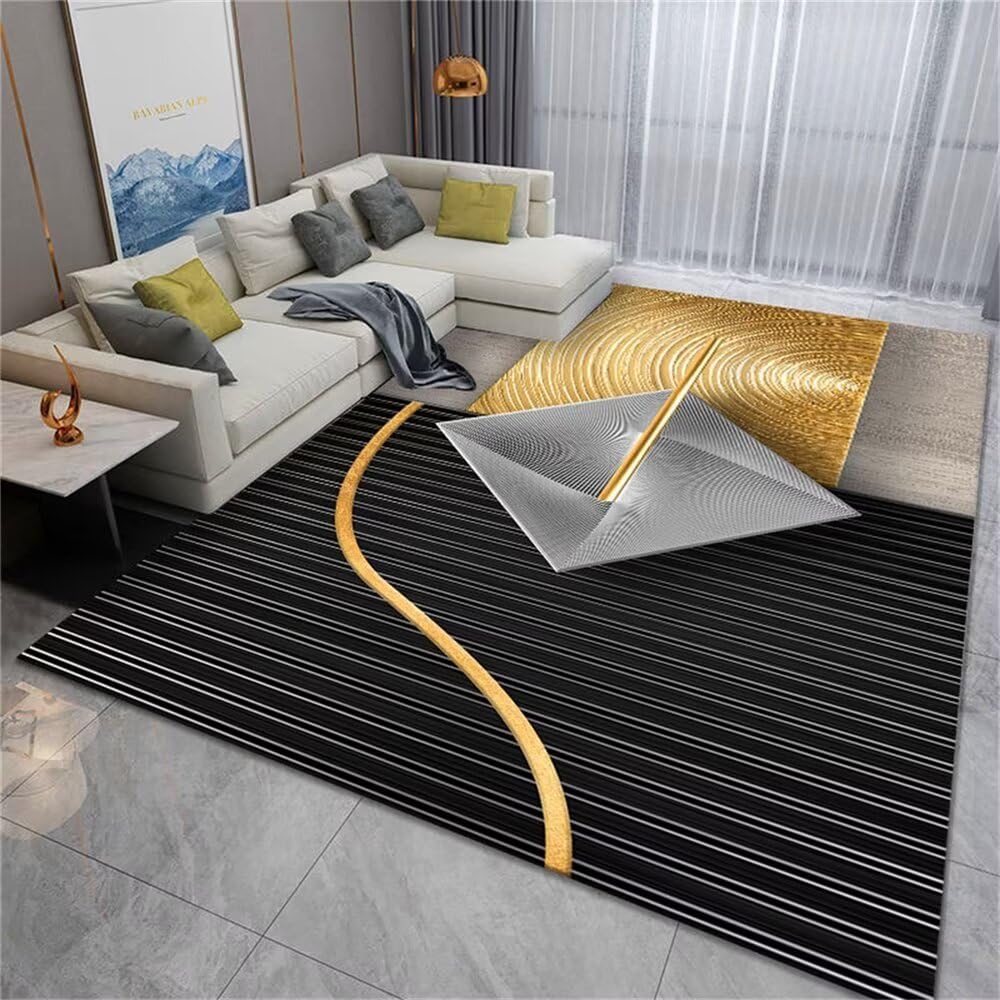 Tapis de salon géométrique haut de gamme 160x230cm motif moderne
