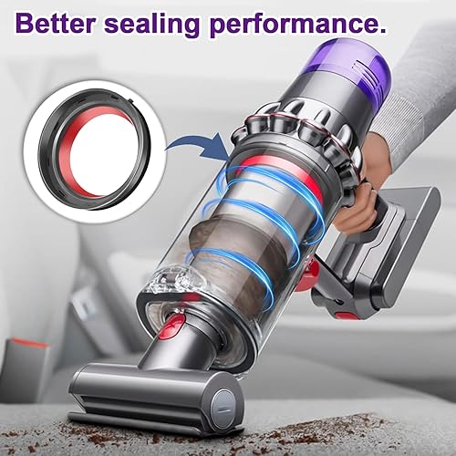 Miniatura 3 de ilovelife Parte superior del compartimiento de polvo y 2 filtros de repuesto para aspiradora Dyson V11 V15, anillo de sellado fijo de repuesto V11