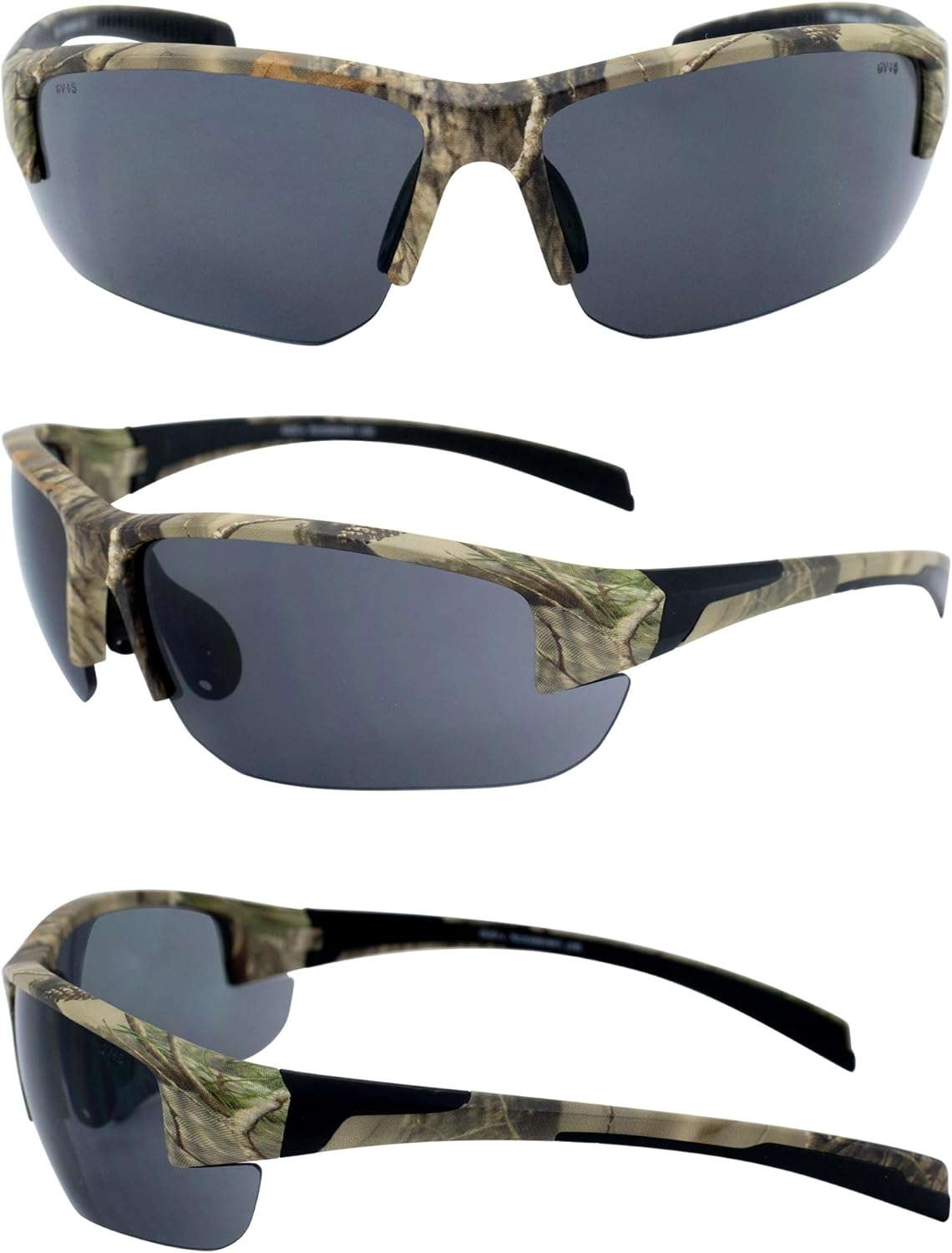 Global Vision Hercules 7 Wraparound Motorcycle Safety Sunglasses for Men Z87.1 Camo Frame w/Smoke Lens