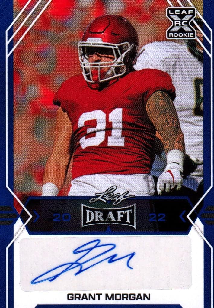 Grant Morgan Autographed Leaf Draft Rookie Card Collectible Football Card - 2022 Leaf Draft Football Card #BA-GM1 (Alabama) Free Shipping & Tracking