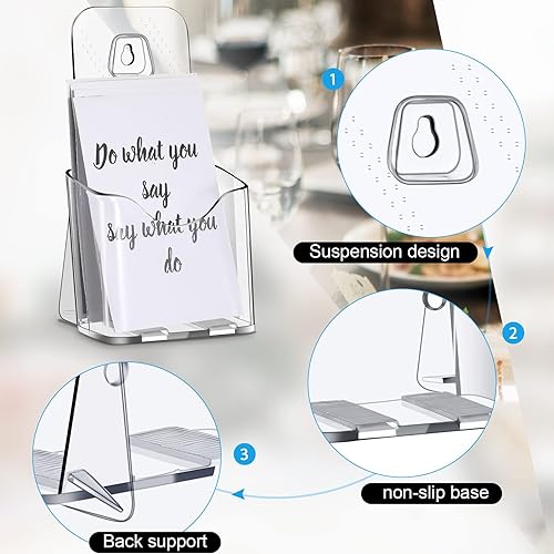 Miniatura 4 de 15 soportes acrílicos para folletos, organizador de folletos de plástico transparente, tamaño A6, contenedor de folletos de 4 pulgadas de ancho,