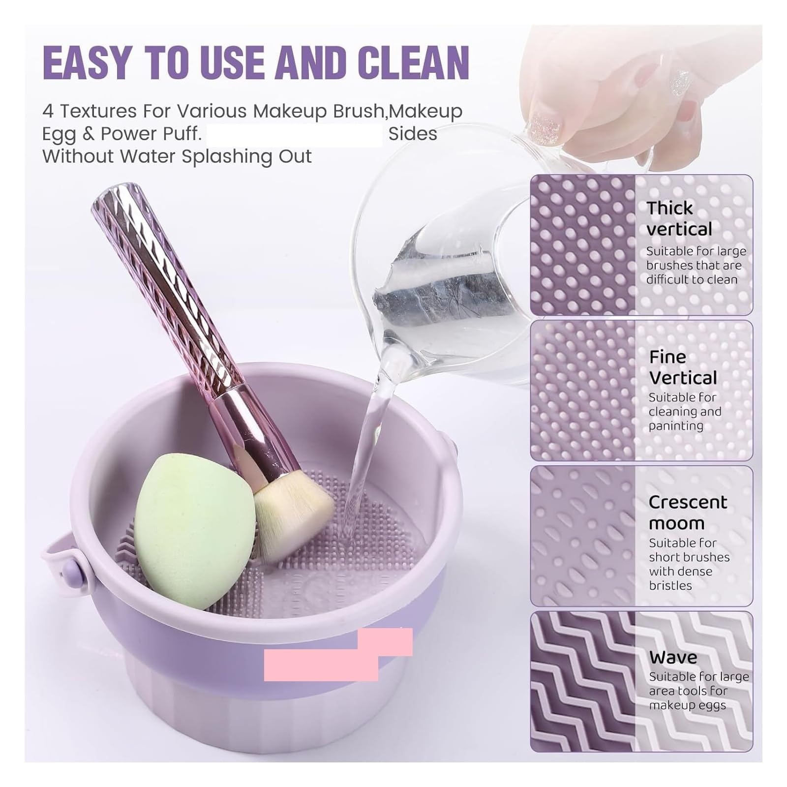 Seau de nettoyage pour pinceaux de maquillage - Outil de lavage et de séchage pour les amateurs de beauté (B)