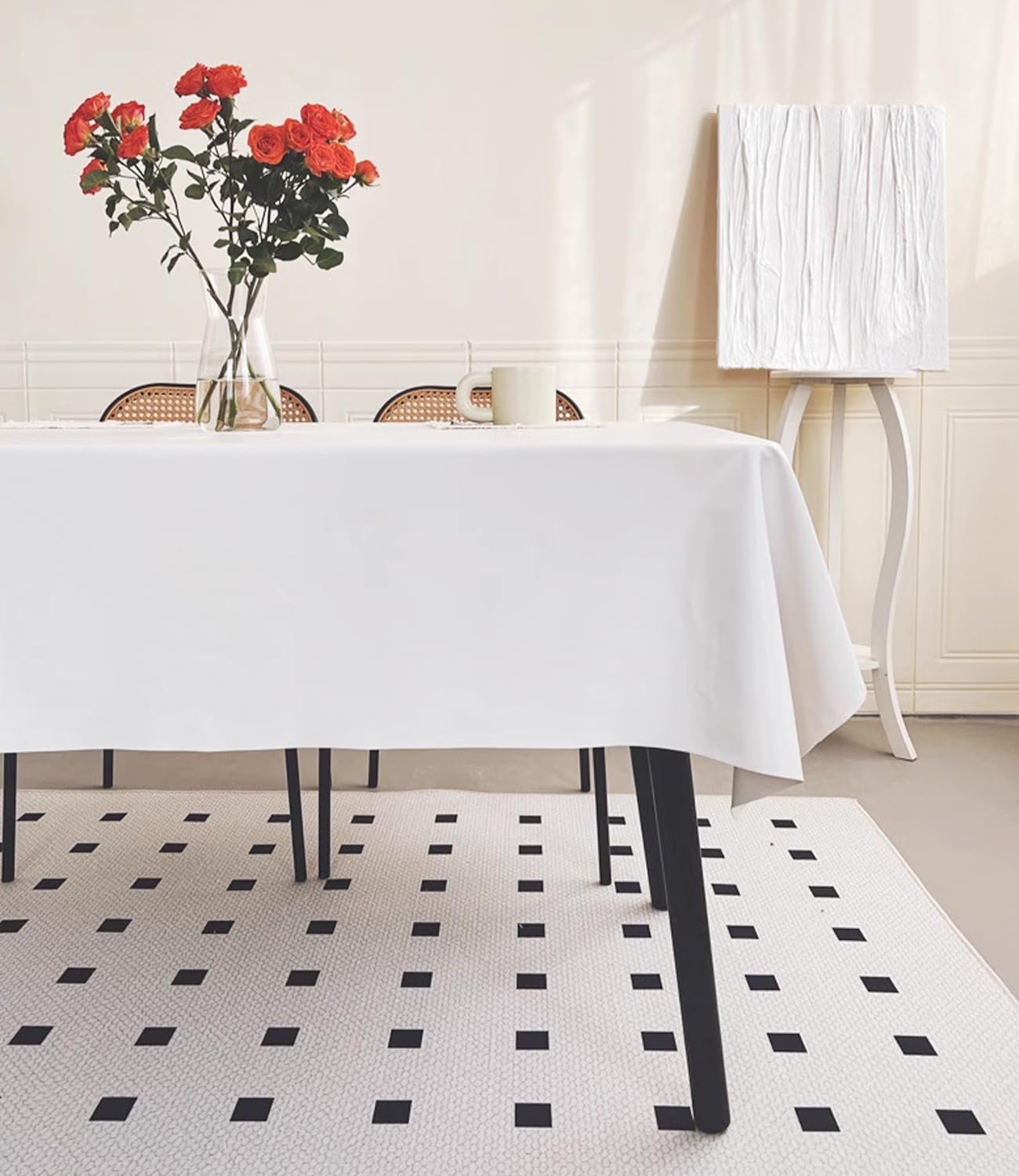 Confezione da 4 Tovaglia per Feste, Tovaglia Bianca per Tavolo Rettangolare da 8 Piedi, Tovaglia da 137 x 274 cm per Decorazioni per Feste di Compleanno, Ristorante per Matrimoni Disponibile