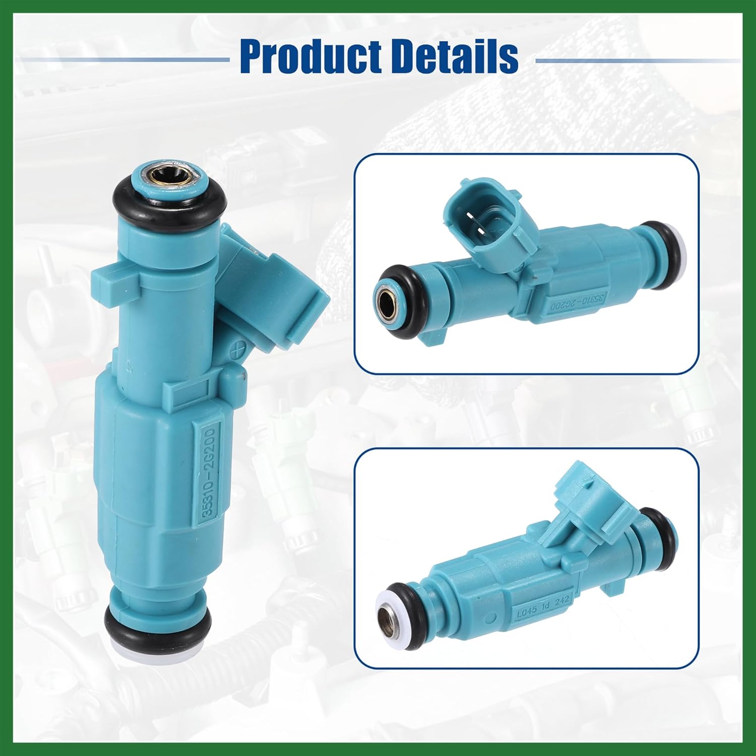Motoforti Car Fuel Injector Nozzle Replacement Fit for Kia Forte Koup EX 2.0L 2010-2013 No.35310-2G200 - Pack of 4 Long-lasting