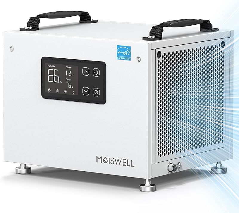 70 Pints Commercial Dehumidifier Portable for Crawl Space |Energy Star | Dehumidifier for Basement Compact for Home with Drain Hose | Auto Defrost | Timer| Defender S60