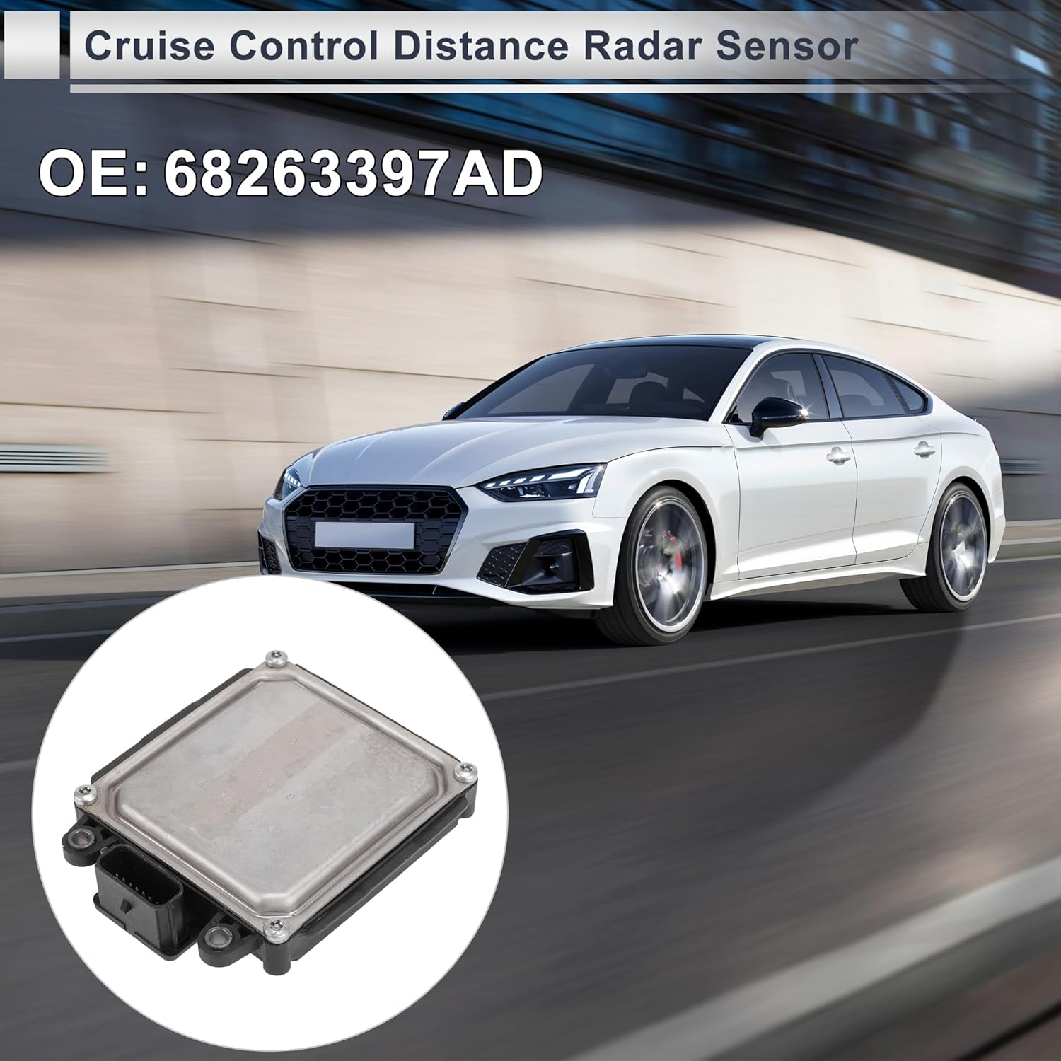 Cruise Control Distance Radar Sensor for Ram 1500 19-24 Distance Detection Automotive Car Cruise Control Module Unit No.68263397AD Metal Plastic 1 Pc