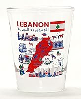 Vista 1 de Líbano Monumentos e iconos Collage Shot Glass