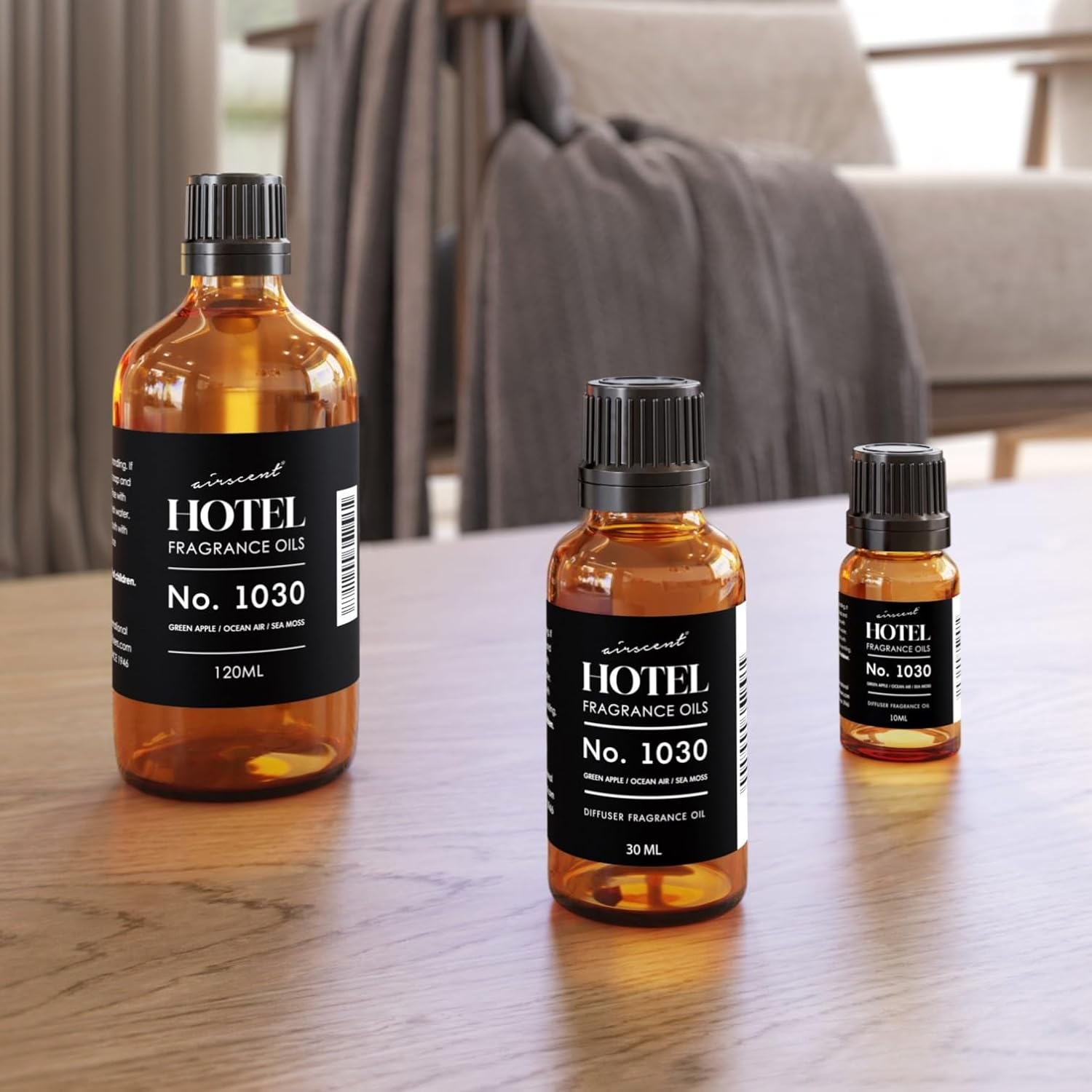 AirScent Hotel Diffuser Oil No. 1030 Inspired by The Beach House Hotel Scent - Premium Fragrance Oil for Ultrasonic and Waterless Diffusers and Crafting - 120 mL, 4 fl oz Glass Bottle with Dropper