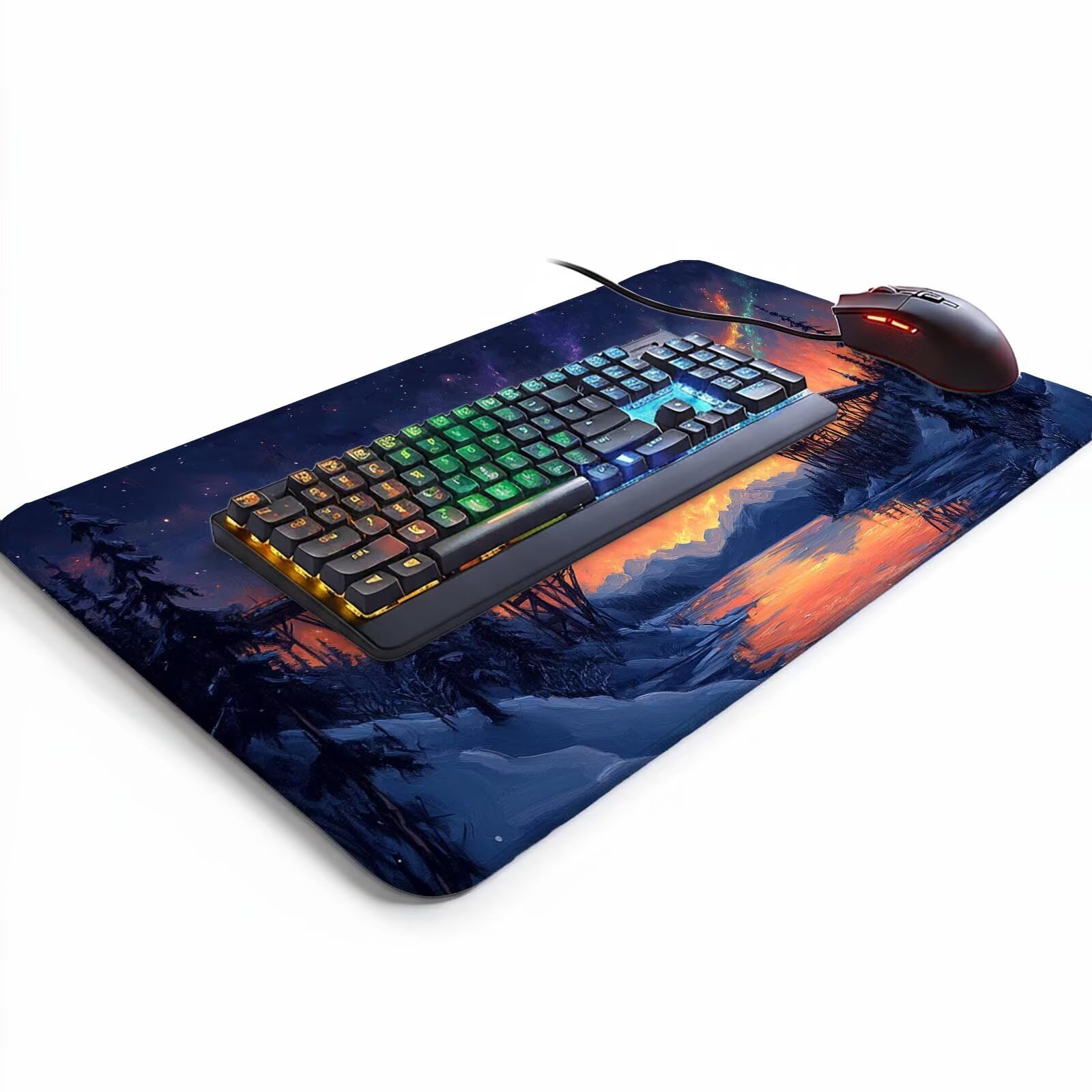 Podkładka pod mysz, XXL, 60 x 140 x 0,3 cm, wodoodporna, gamingowa podkładka pod mysz, zwiększona dokładność i prędkość, akcesoria do gier, laptop, biuro, prezent dla mężczyzn, FSBD-4104