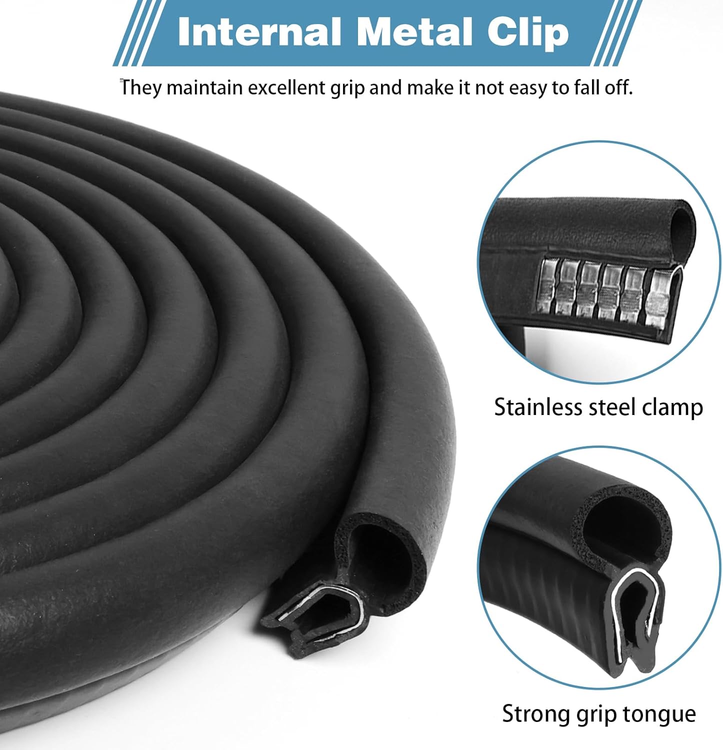 DGSL Car Door Seal Strip, Door Weather Stripping with Top Bulb Automotive Weather Stripping for Cars, Boats, RVs, Trucks, and Home Applications (33Ft)