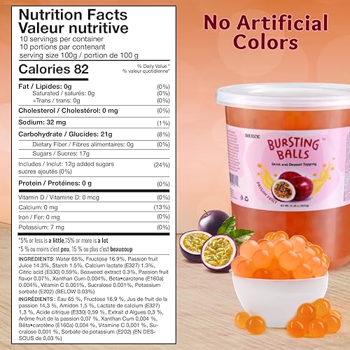 Miniatura 2 de BREXONIC - Perlas de boba explosivas, bolitas para té de burbujas, bebidas y postres, sabores frutales a fresa, mango, arándano y maracuyá (sabor