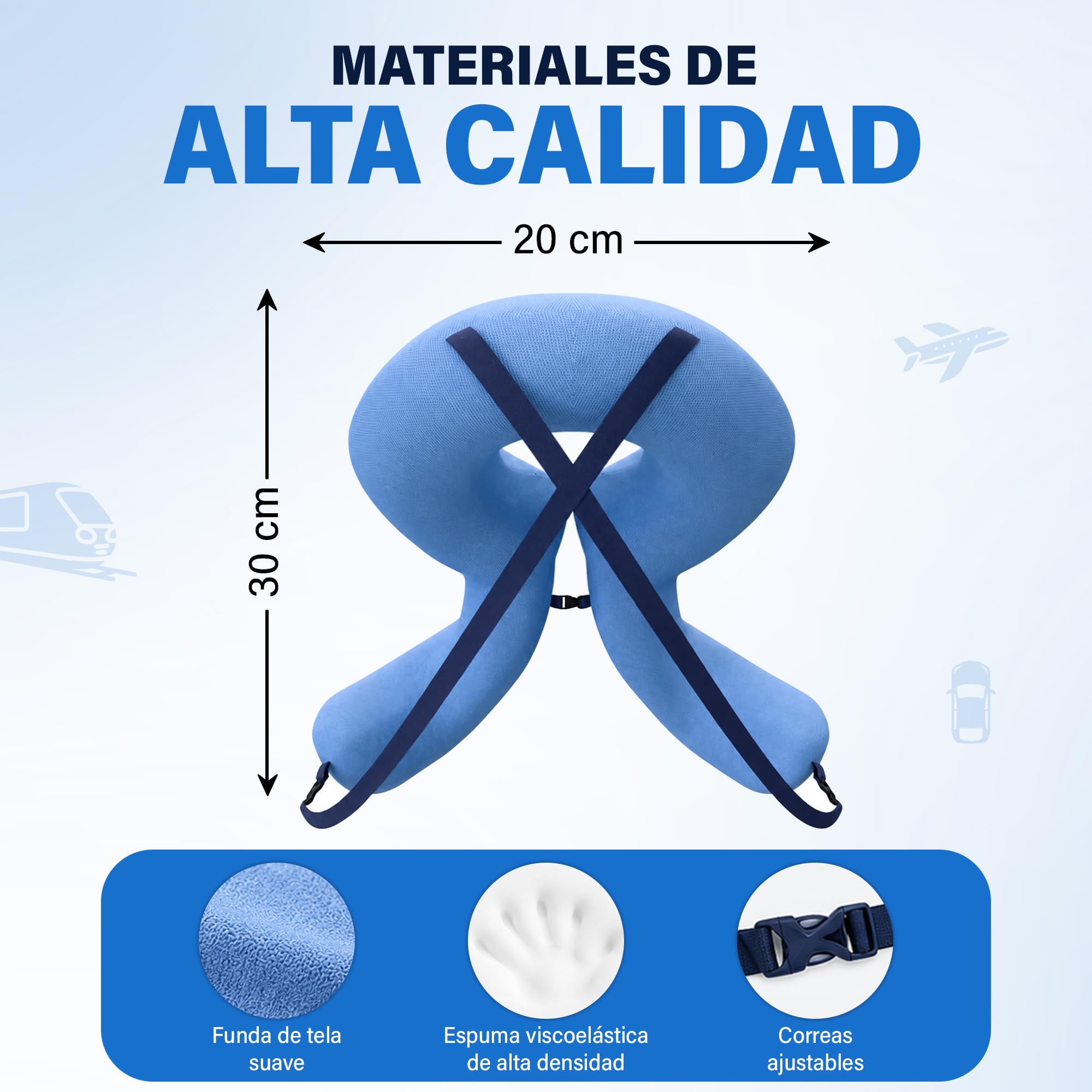 Almohada de viaje, almohada inflable con soporte cervical 3D, cojín aéreo transpirable y compacto, diseño anticaída de la cabeza, fácil de inflar y transportar