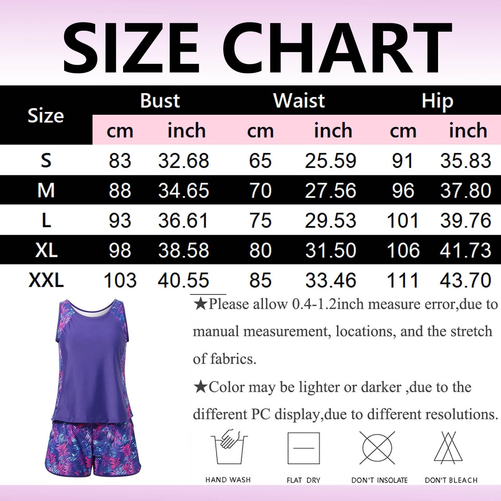 Tankini Mujer Tallas Grandes Adelgazante Dos Piezas Top Bikini Push Up