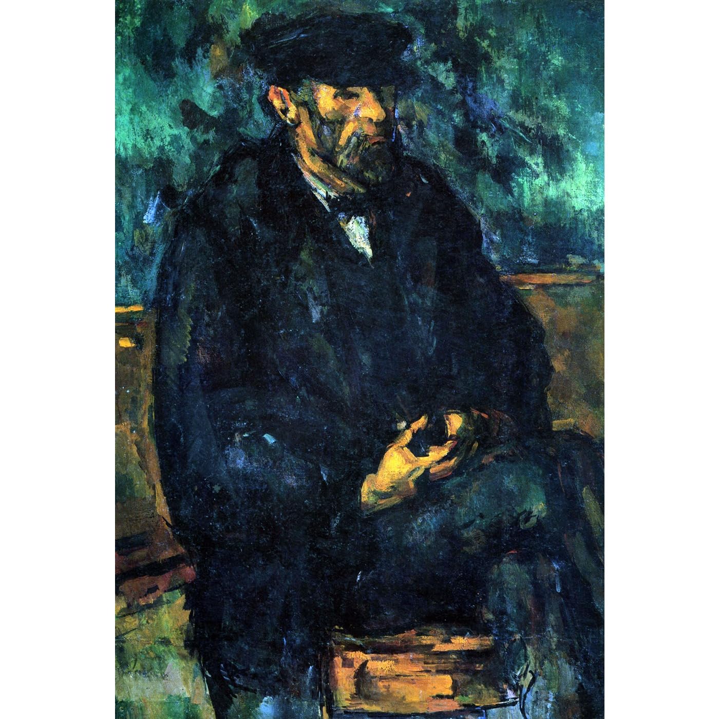 Impression sur toile : Portrait de Vallier par Cezanne (76,2 x 101,6 cm)