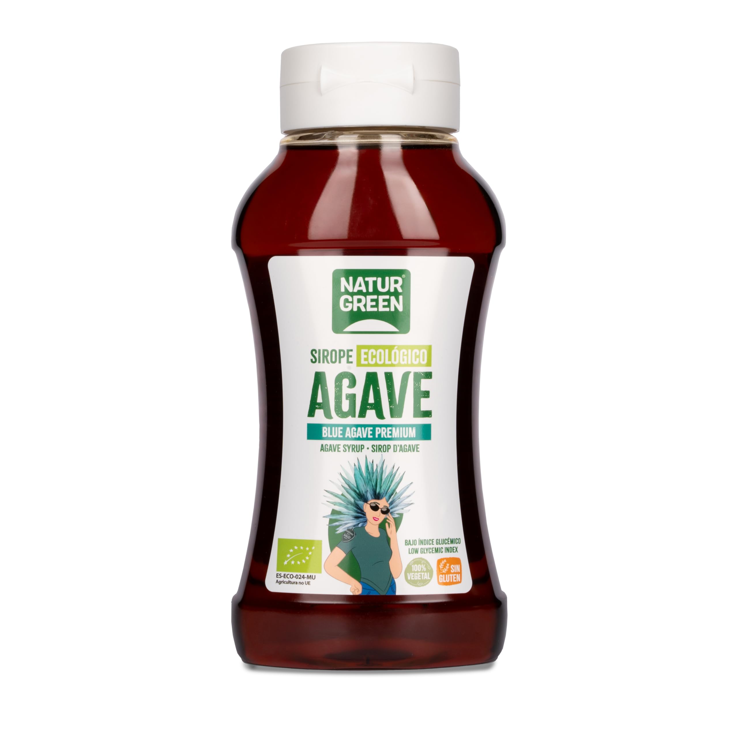 NaturGreen - Sirope Agave Bio, Endulzante Ecológico, Bajo Índice Glucémico, Apto para Ser Consumido Directamente - 500ml/690g