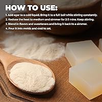 Vista 3 de Hearthy Foods Agar Agar en polvo (4 onzas) Sustituto de gelatina vegano, certificado Halal, Kosher, sin gluten, sin OMG, 100%, sin azúcar, Kosher