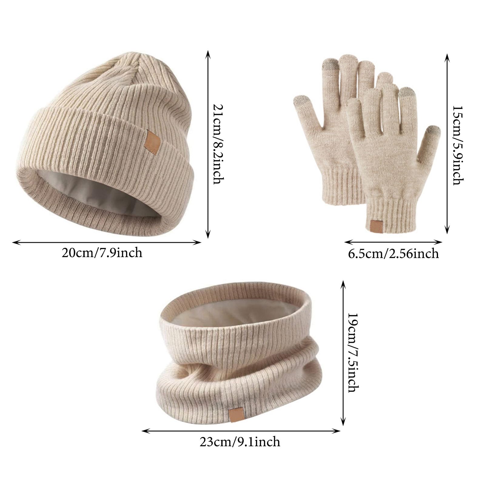 Dziecięca czapka zimowa szalik rękawiczki zestaw ciepła termiczna dzianinowa czapka beanie, ocieplacz na szyję, rękawica, miękka podszewka z polaru, elastyczna dla dzieci w wieku 5-12 lat