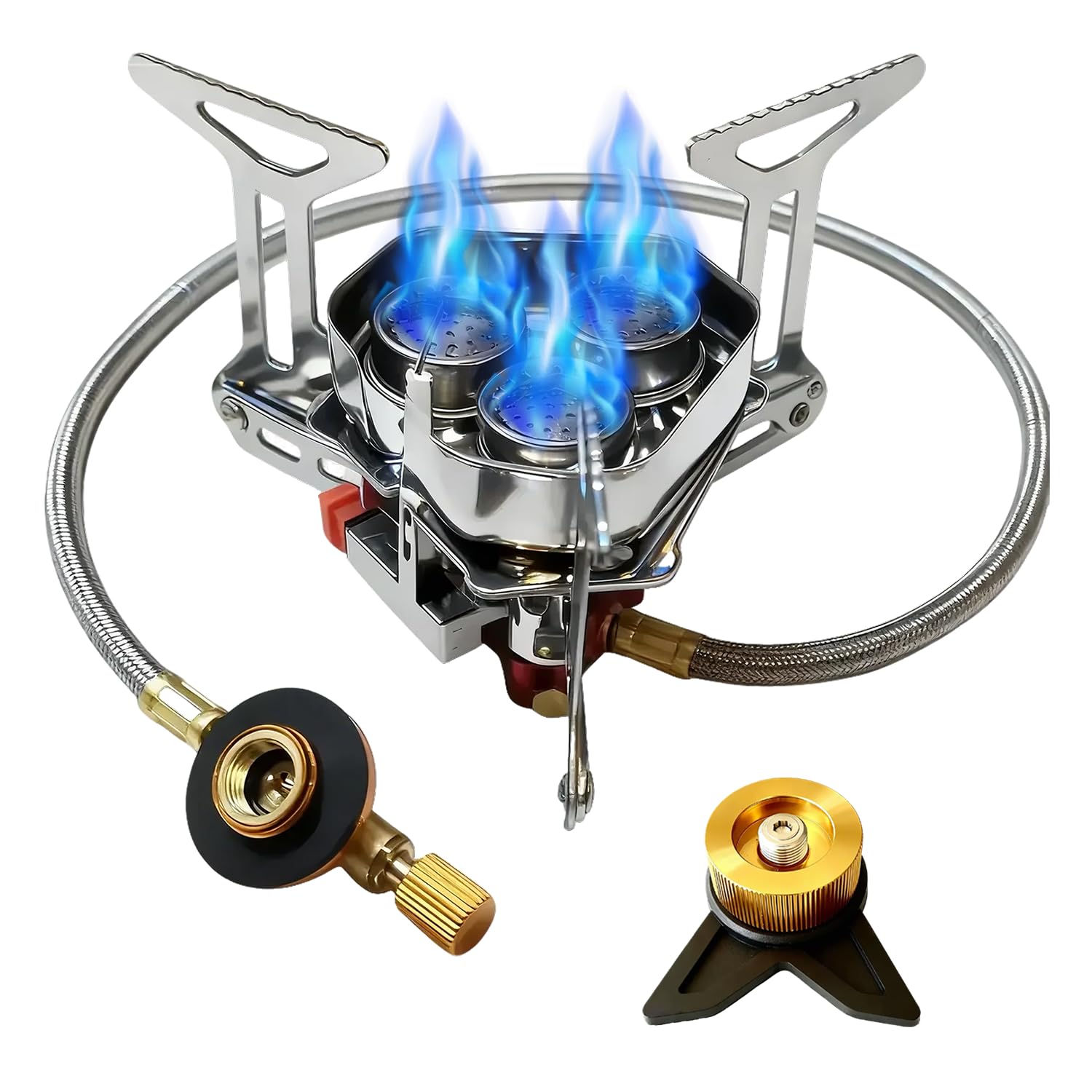 Réchaud de camping puissant 6800W coupe-vent à allumage piézoélectrique pour camping-car