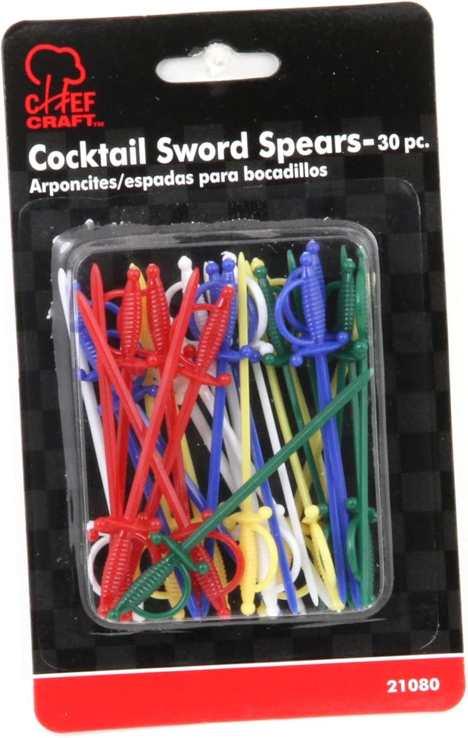 Chef Craft Select Plastic Cocktail Sword Spears, 3 inches in Length 30 Piece Set, Assorted