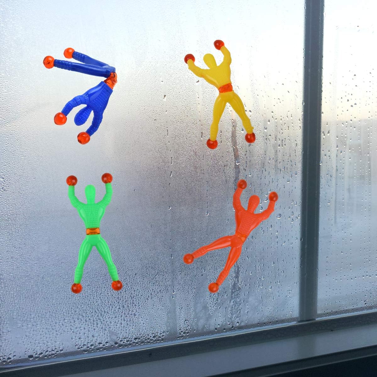 Hotusi 40 Pcs Window Crawler Men, Multicolored Sticky Action Figure Rolling Men Wall Climbers Toys for Party Favor (Random Color)
