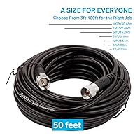 Vista 3 de STEREN RG8X - Cable coaxial de 50 pies, paquete de 2 unidades, cable coaxial CB con conectores UHF PL259, macho a macho de baja pérdida de 50 ohmios