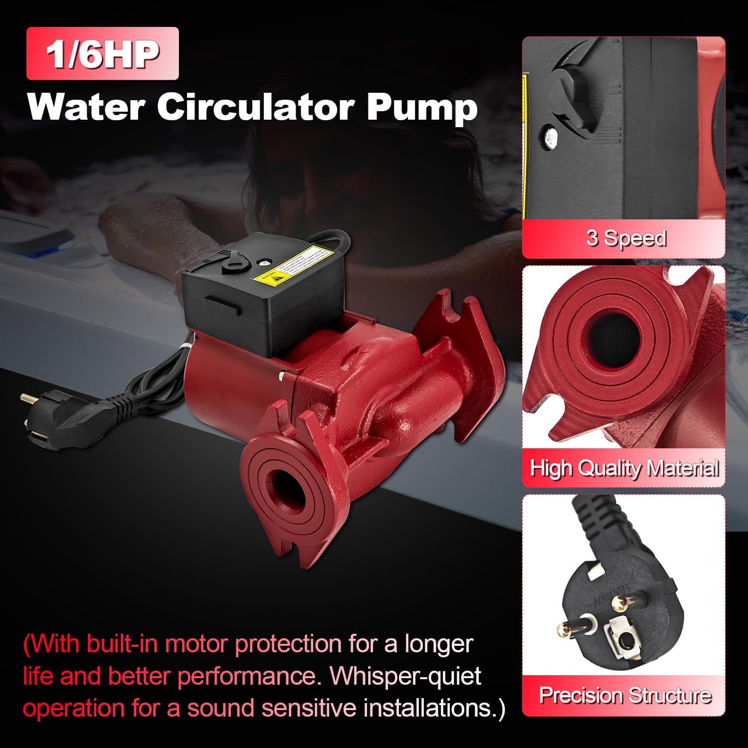 UPS26-99SFC 230V 1/6Hp Water Circulator Pump Compatible with Grundfos 3-Speed 98961763