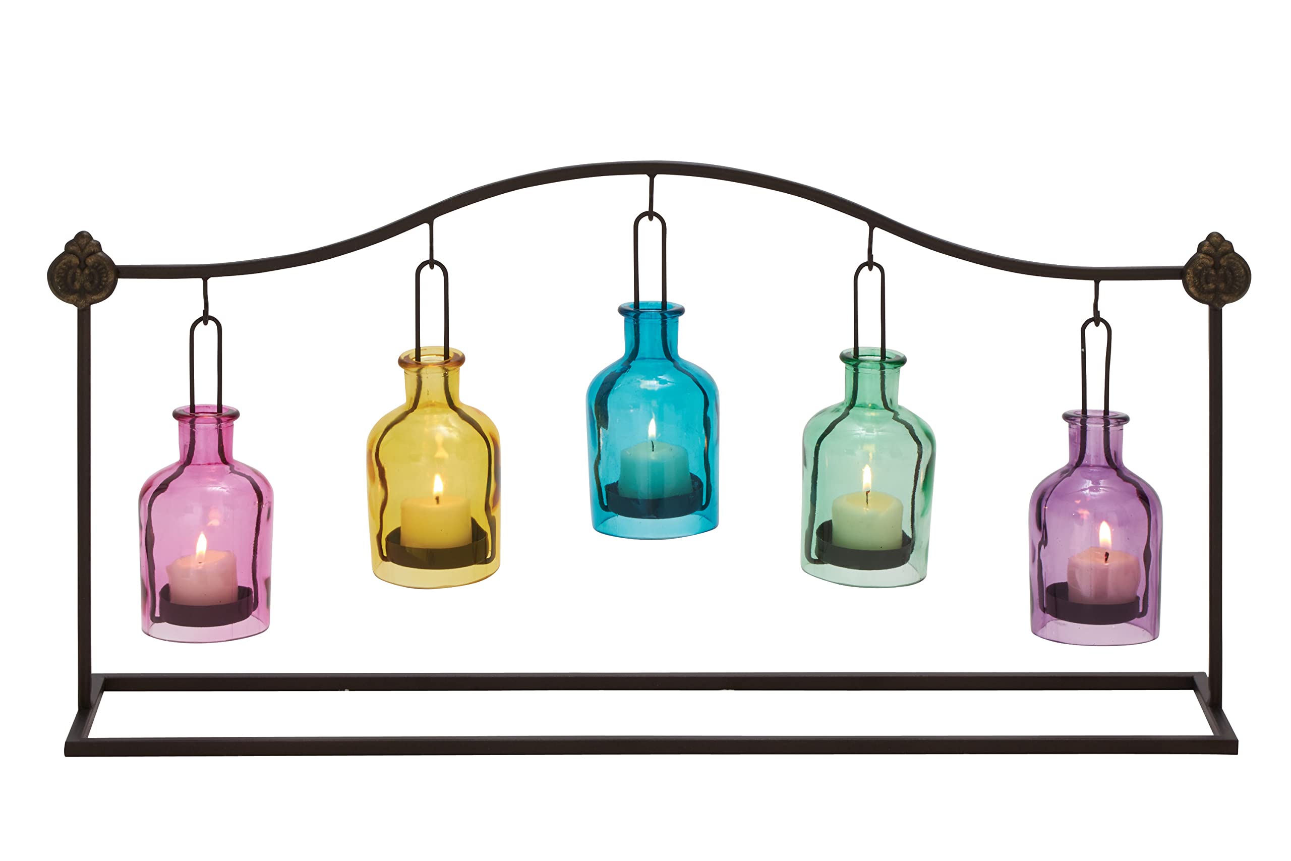 Photo 1 of **SEE PHOTOS**METAL PART ONLY** for Deco 79 Metal Hanging Bottle Candle Lantern, 24" x 5" x 12"